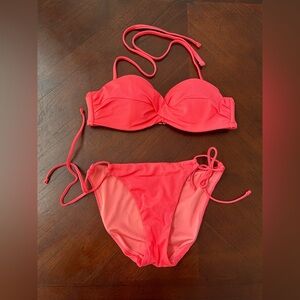 VICTORIA’S SECRET Vibrant Pink Bikini  SIZE XS Set BRA 32B
